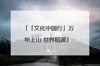 「文化中国行」万年上山 世界稻源