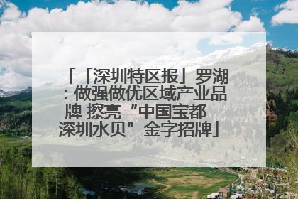 「深圳特区报」罗湖：做强做优区域产业品牌 擦亮“中国宝都 深圳水贝”金字招牌