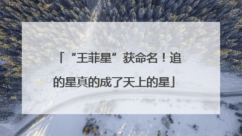 “王菲星”获命名！追的星真的成了天上的星