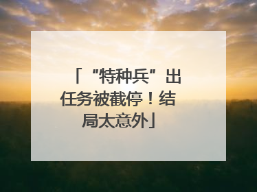 “特种兵”出任务被截停！结局太意外