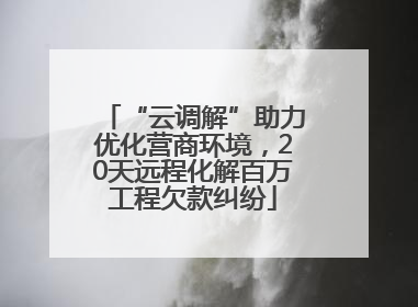 “云调解”助力优化营商环境，20天远程化解百万工程欠款纠纷