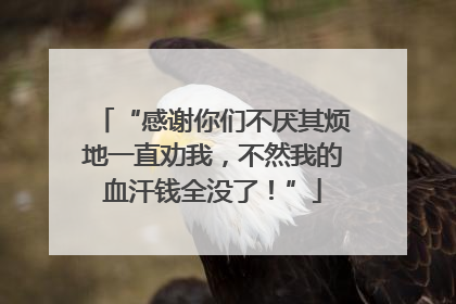 “感谢你们不厌其烦地一直劝我，不然我的血汗钱全没了！”