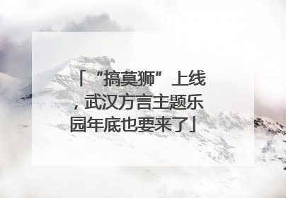“搞莫狮”上线，武汉方言主题乐园年底也要来了