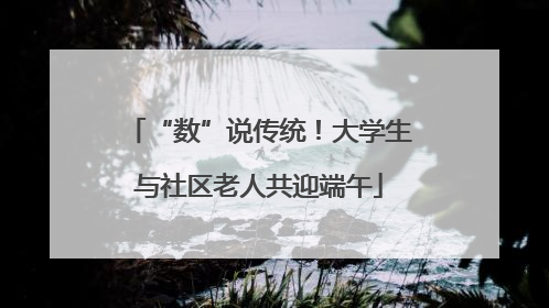 “数”说传统！大学生与社区老人共迎端午
