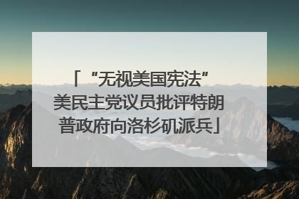 “无视美国宪法” 美民主党议员批评特朗普政府向洛杉矶派兵
