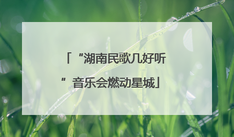 “湖南民歌几好听”音乐会燃动星城