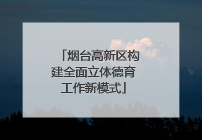烟台高新区构建全面立体德育工作新模式