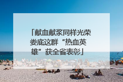 献血献浆同样光荣 娄底这群“热血英雄”获全省表彰