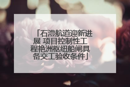 石澧航道迎新进展 项目控制性工程艳洲枢纽船闸具备交工验收条件