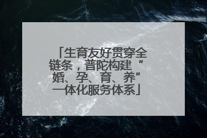 生育友好贯穿全链条，普陀构建“婚、孕、育、养”一体化服务体系
