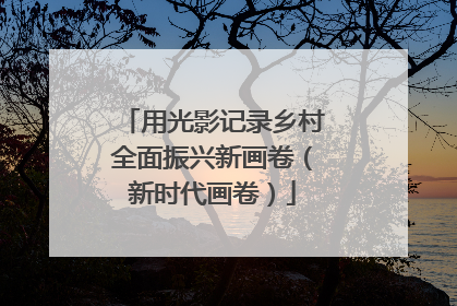 用光影记录乡村全面振兴新画卷（新时代画卷）