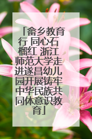 畲乡教育行 同心石榴红 浙江师范大学走进遂昌幼儿园开展铸牢中华民族共同体意识教育