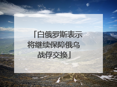 白俄罗斯表示将继续保障俄乌战俘交换