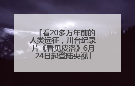 看20多万年前的人类远征，川台纪录片《看见皮洛》6月24日起登陆央视