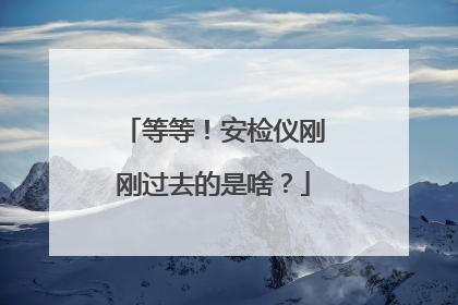 等等！安检仪刚刚过去的是啥？