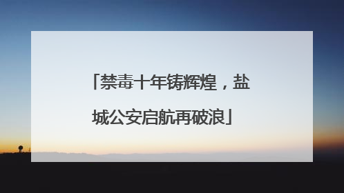 禁毒十年铸辉煌，盐城公安启航再破浪
