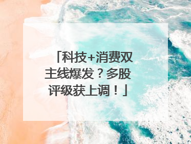 科技+消费双主线爆发？多股评级获上调！