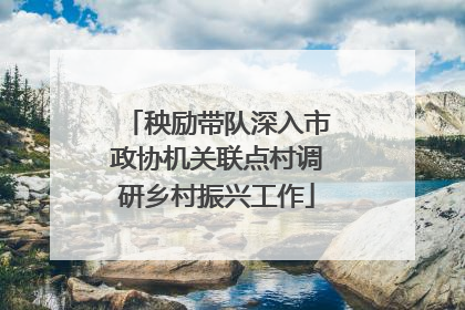 秧励带队深入市政协机关联点村调研乡村振兴工作