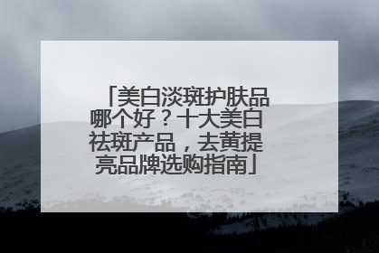 美白淡斑护肤品哪个好？十大美白祛斑产品，去黄提亮品牌选购指南