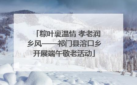 粽叶裹温情 孝老润乡风——祁门县溶口乡开展端午敬老活动