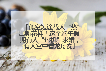 低空短途载人“热”出新花样！这个端午假期有人“包机”求婚，有人空中看龙舟赛
