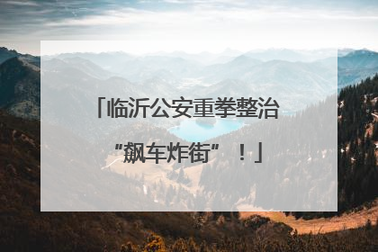 临沂公安重拳整治“飙车炸街”！