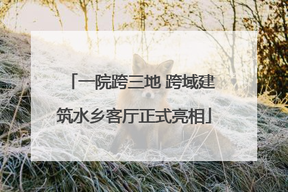 一院跨三地 跨域建筑水乡客厅正式亮相