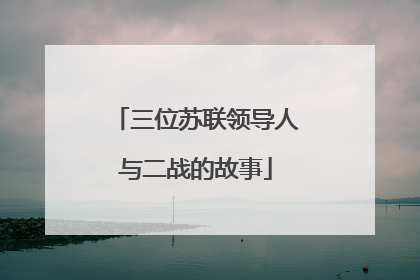 三位苏联领导人与二战的故事