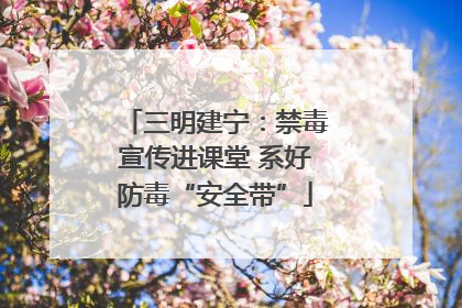 三明建宁：禁毒宣传进课堂 系好防毒“安全带”