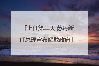 上任第二天 苏丹新任总理宣布解散政府