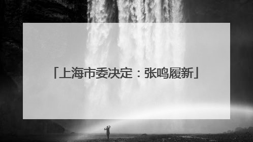 上海市委决定：张鸣履新