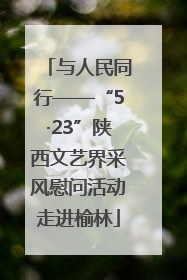 与人民同行——“5·23”陕西文艺界采风慰问活动走进榆林