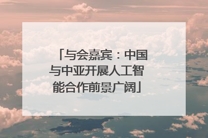 与会嘉宾：中国与中亚开展人工智能合作前景广阔