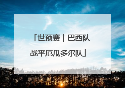 世预赛｜巴西队战平厄瓜多尔队
