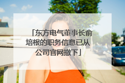 东方电气董事长俞培根的职务信息已从公司官网撤下