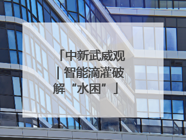 中新武威观｜智能滴灌破解“水困”