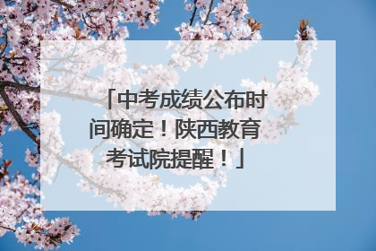 中考成绩公布时间确定！陕西教育考试院提醒！