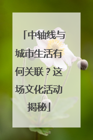 中轴线与城市生活有何关联？这场文化活动揭秘