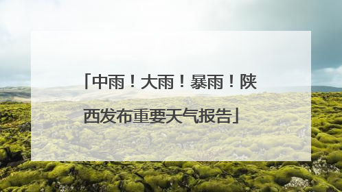 中雨！大雨！暴雨！陕西发布重要天气报告