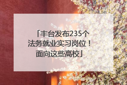 丰台发布235个法务就业实习岗位！面向这些高校