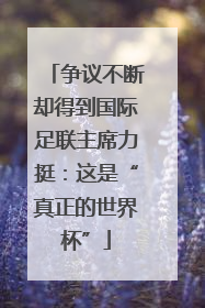争议不断却得到国际足联主席力挺：这是“真正的世界杯”
