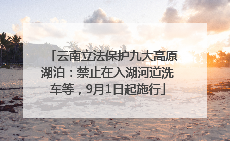 云南立法保护九大高原湖泊：禁止在入湖河道洗车等，9月1日起施行