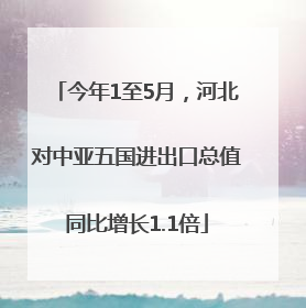今年1至5月，河北对中亚五国进出口总值同比增长1.1倍