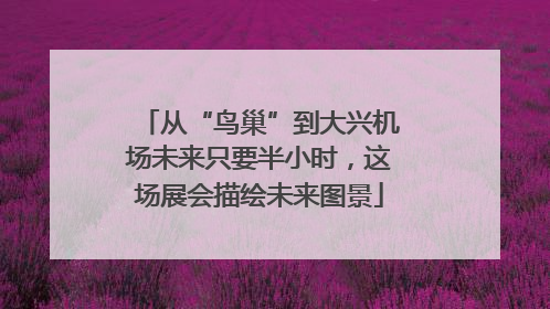 从“鸟巢”到大兴机场未来只要半小时，这场展会描绘未来图景
