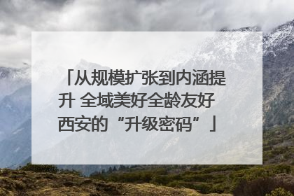 从规模扩张到内涵提升 全域美好全龄友好西安的“升级密码”