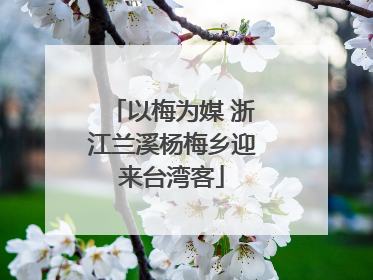 以梅为媒 浙江兰溪杨梅乡迎来台湾客