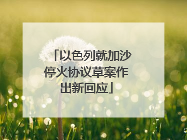 以色列就加沙停火协议草案作出新回应