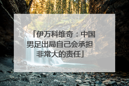 伊万科维奇：中国男足出局自己会承担非常大的责任