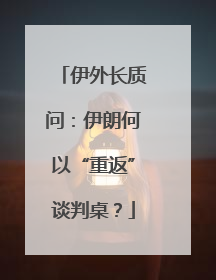 伊外长质问：伊朗何以“重返”谈判桌？