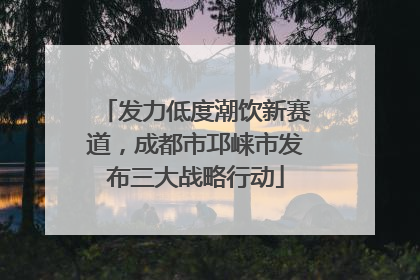 发力低度潮饮新赛道，成都市邛崃市发布三大战略行动